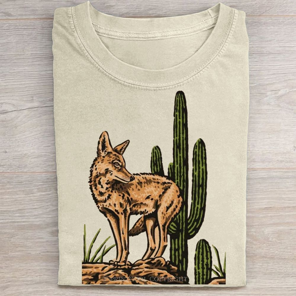 Desert Wolf Unisex Vintage Washed Tee