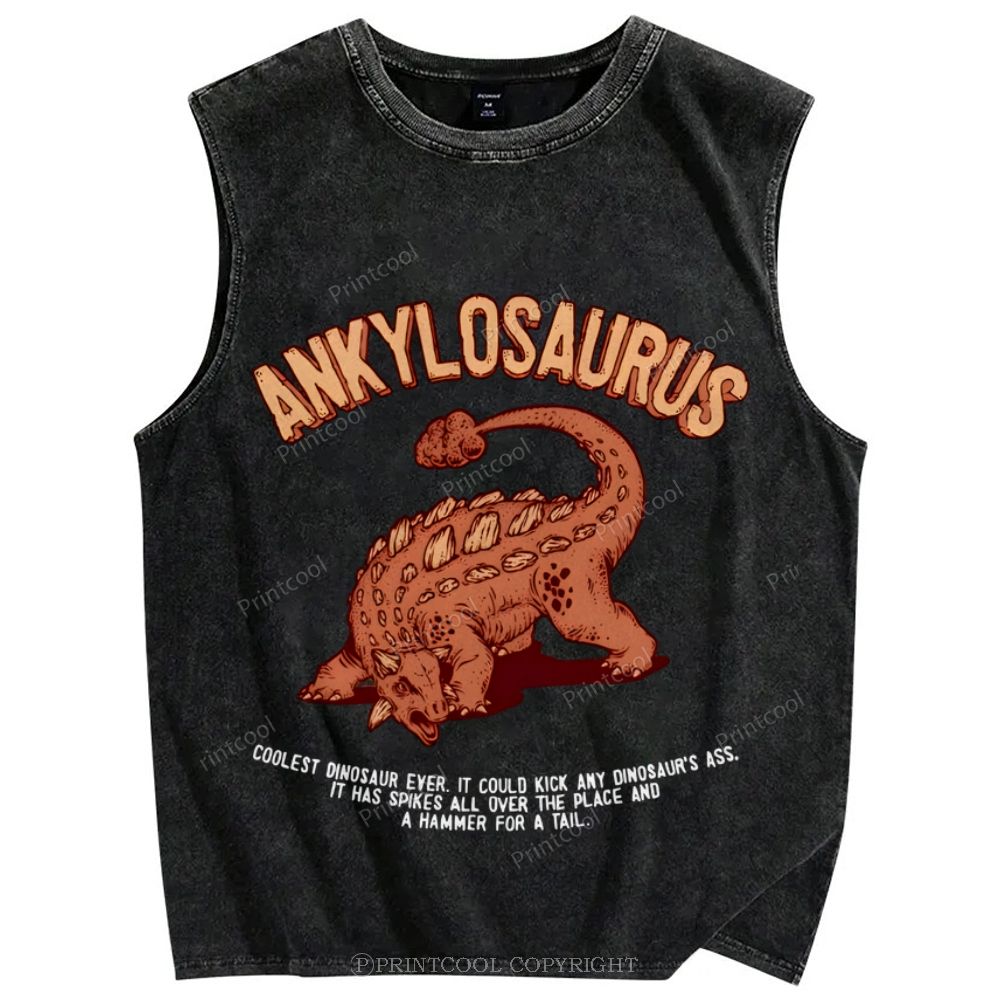 Ankylosaurus Unisex Washed Tank Top