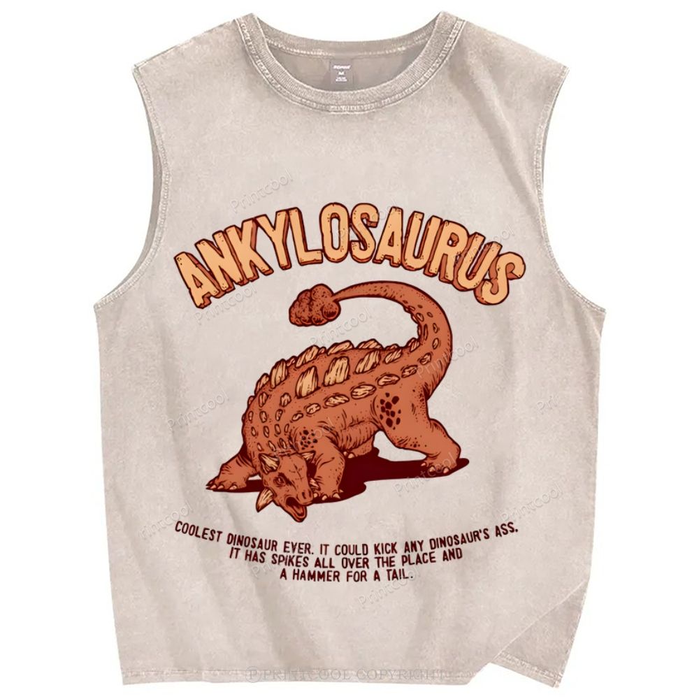 Ankylosaurus Unisex Washed Tank Top
