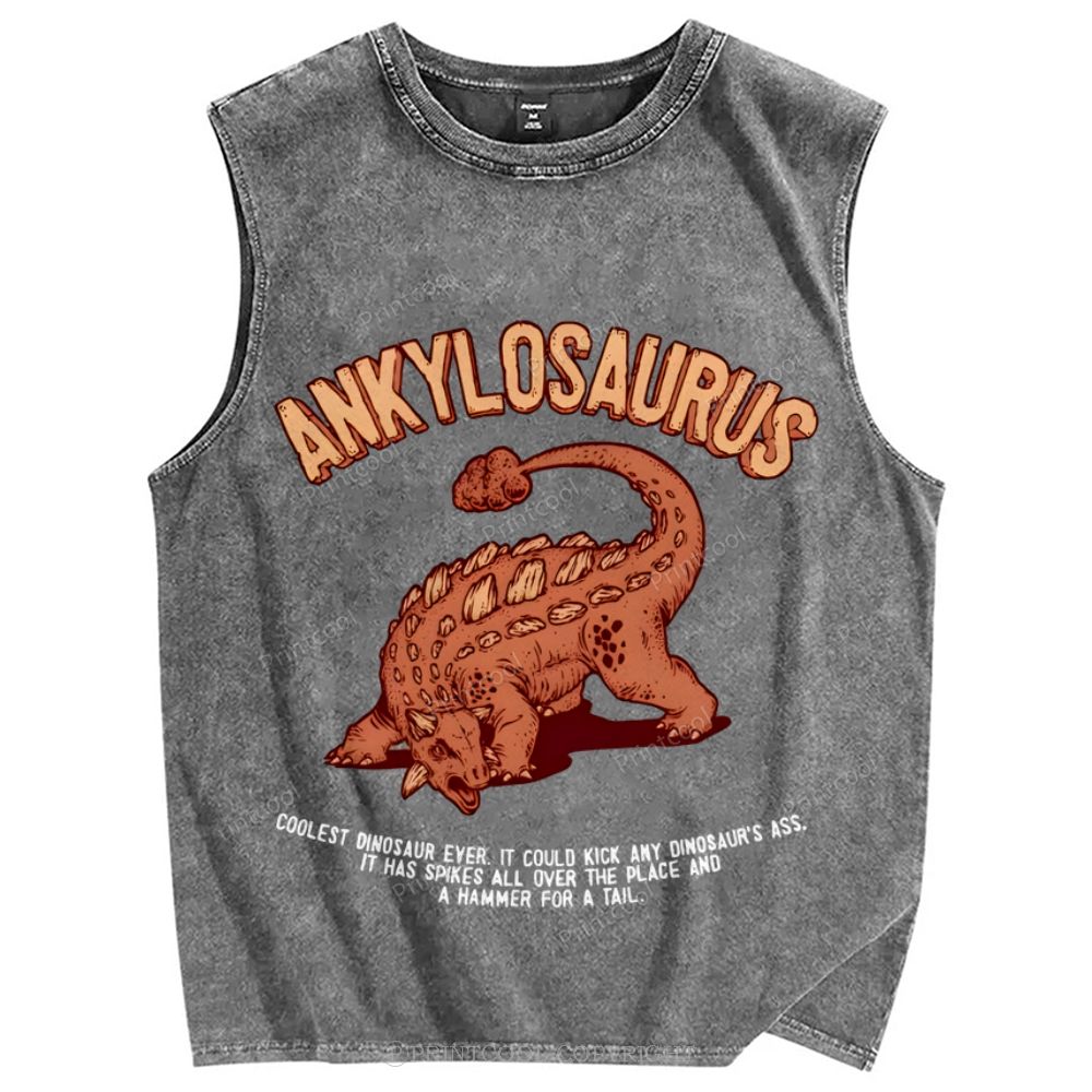 Ankylosaurus Unisex Washed Tank Top