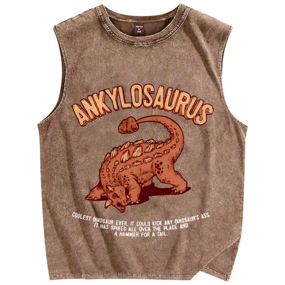 Ankylosaurus Unisex Washed Tank Top