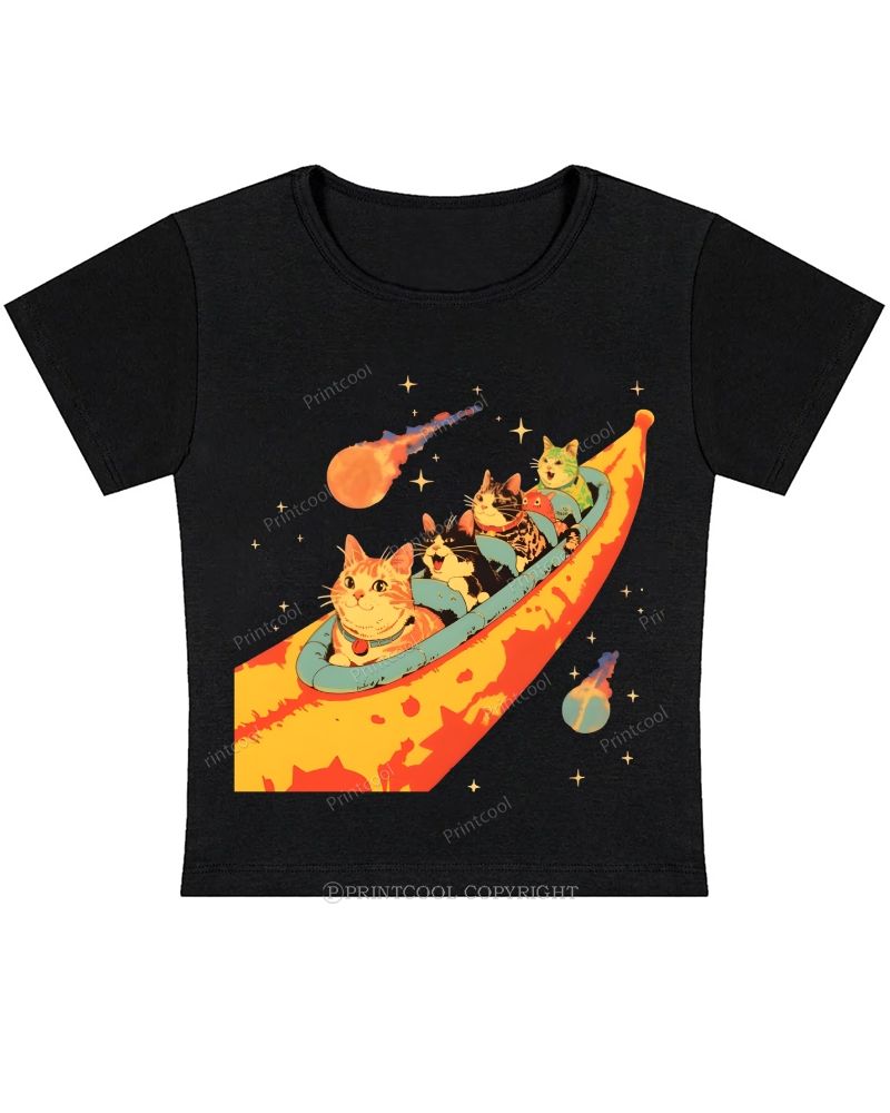 Galaxy Voyage Cats Baby Tee