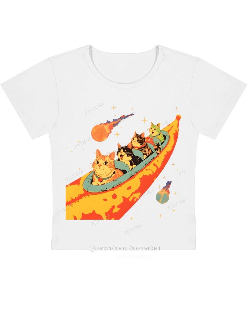 Galaxy Voyage Cats Baby Tee
