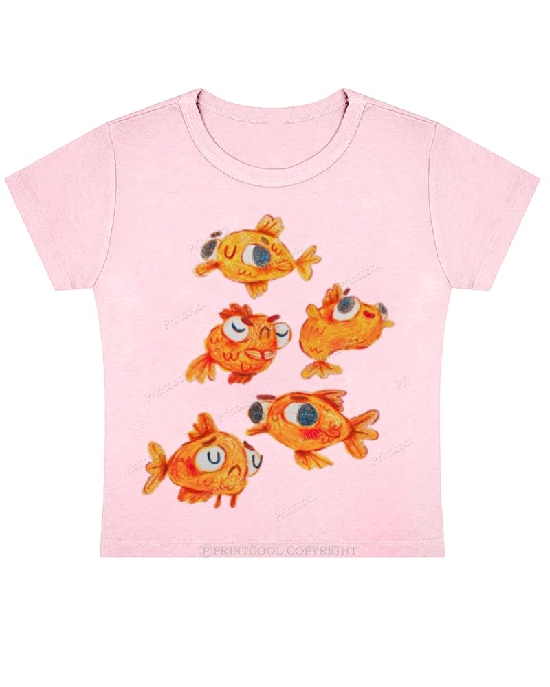 Cute Goldfishes Baby Tee