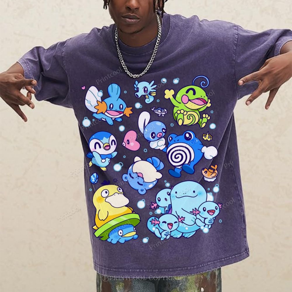 Pokémon Weaving Unisex Vintage Washed Tee