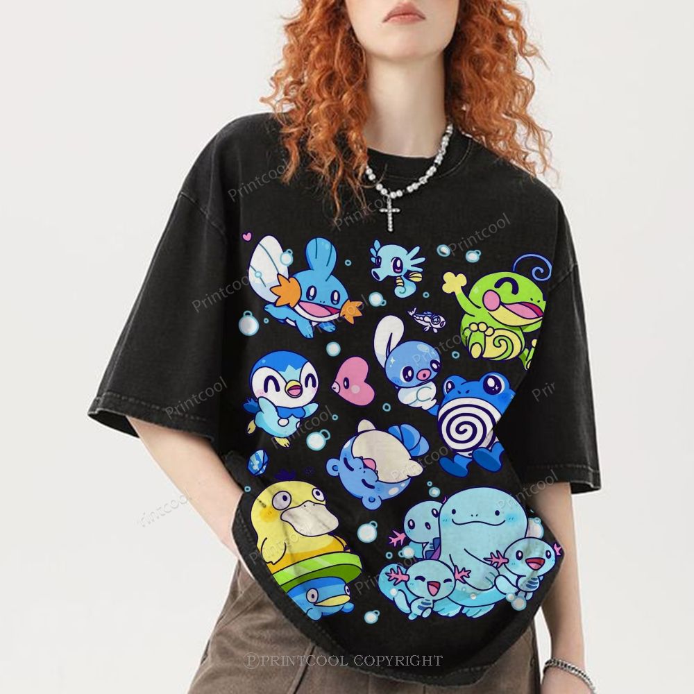 Pokémon Weaving Unisex Vintage Washed Tee