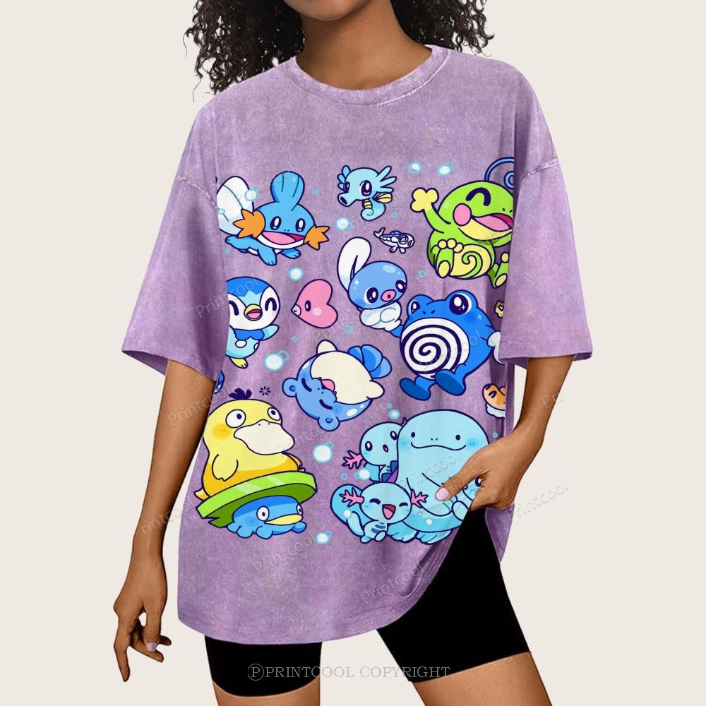Pokémon Weaving Unisex Vintage Washed Tee