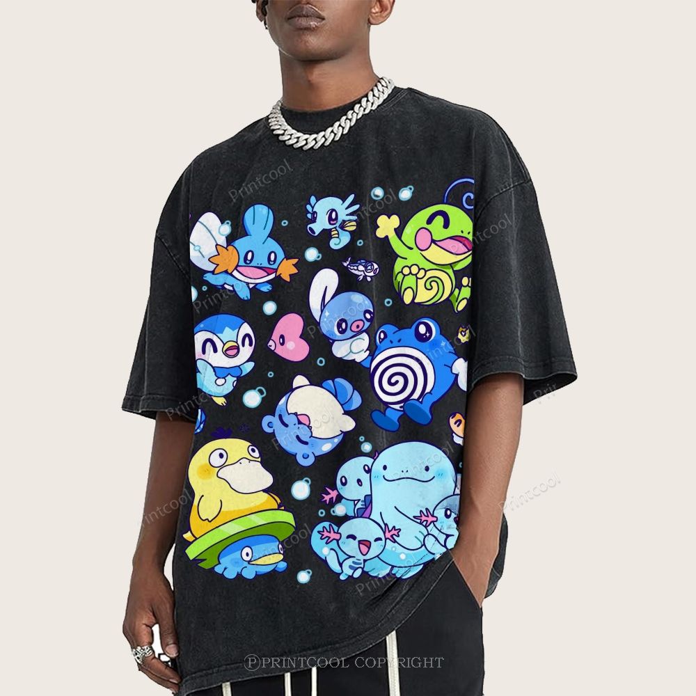 Pokémon Weaving Unisex Vintage Washed Tee