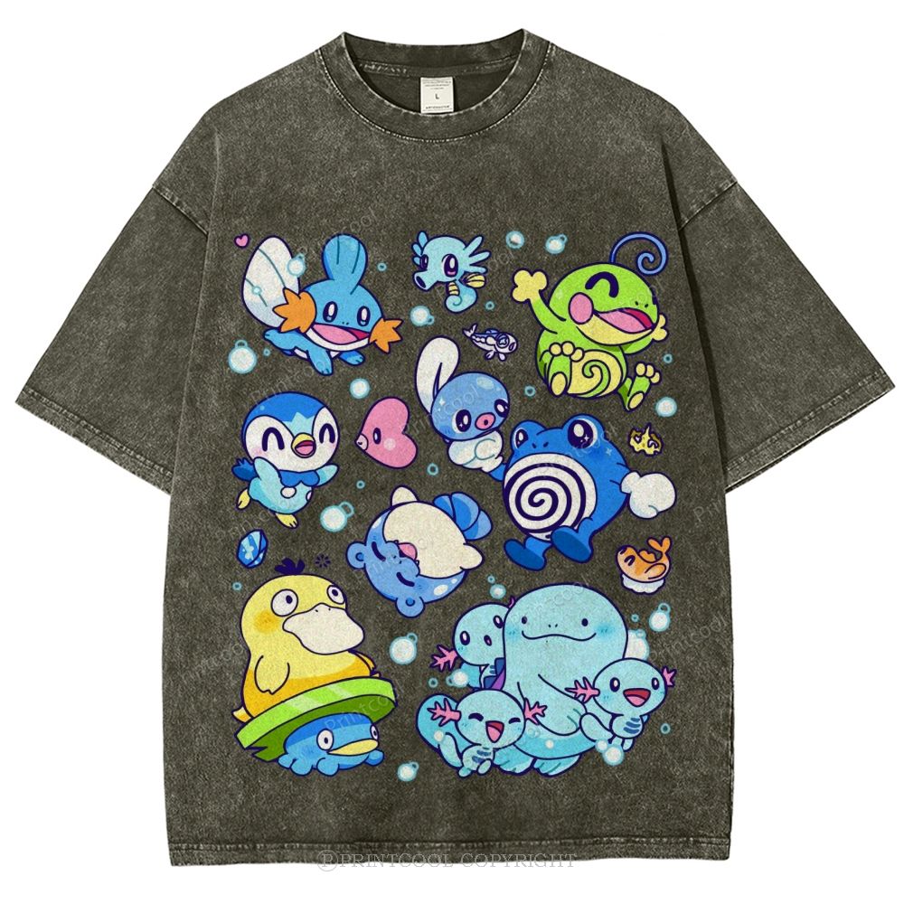 Pokémon Weaving Unisex Vintage Washed Tee