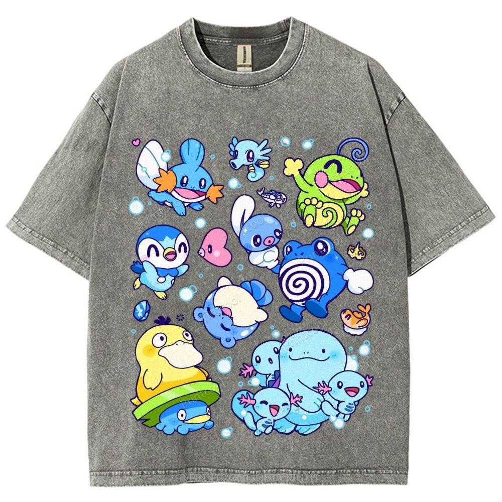 Pokémon Weaving Unisex Vintage Washed Tee