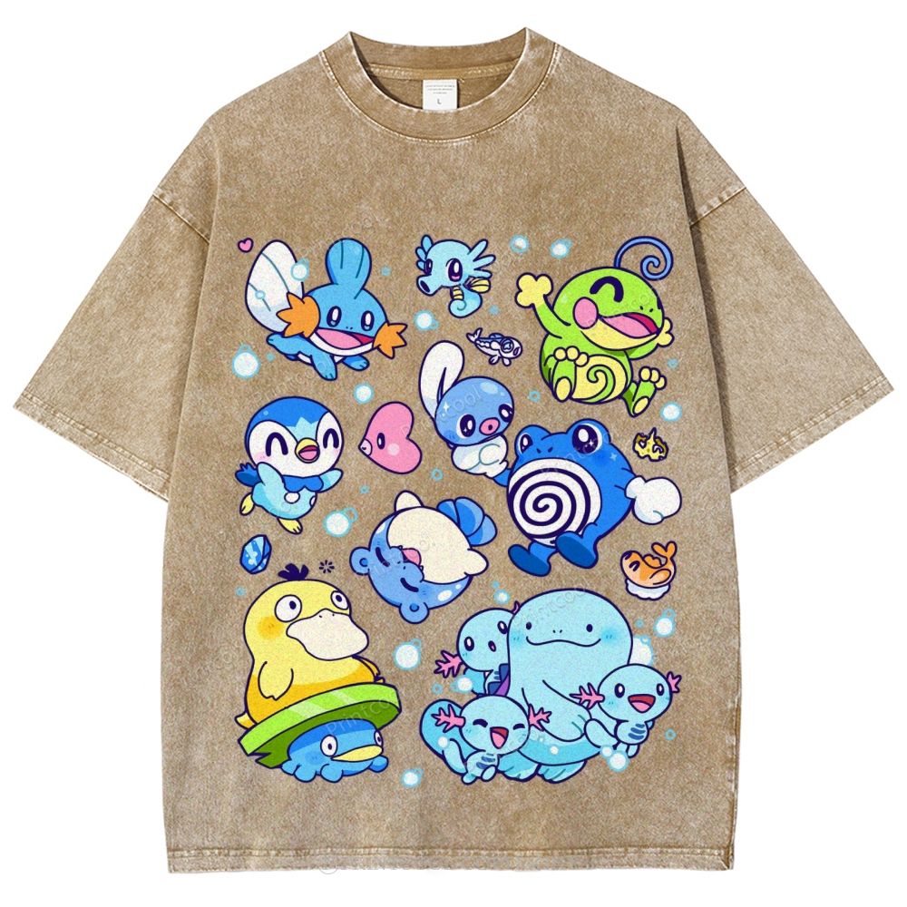 Pokémon Weaving Unisex Vintage Washed Tee