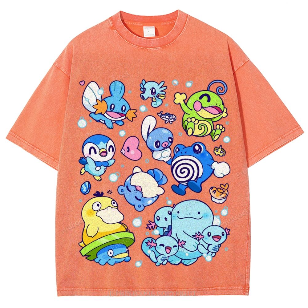 Pokémon Weaving Unisex Vintage Washed Tee