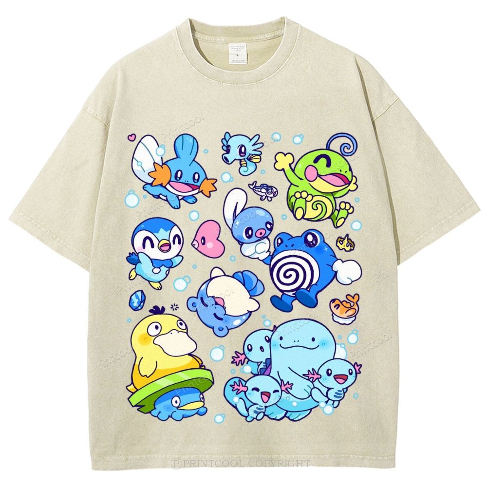 Pokémon Weaving Unisex Vintage Washed Tee