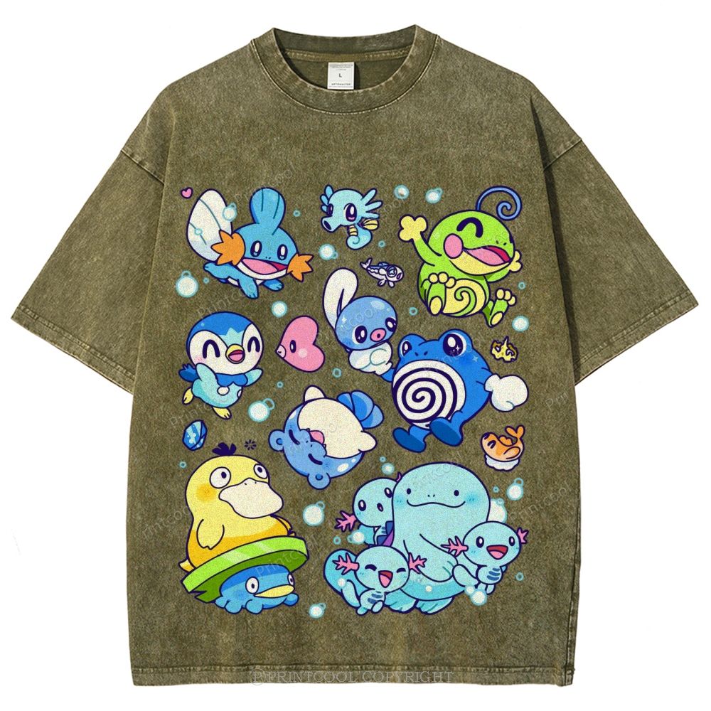 Pokémon Weaving Unisex Vintage Washed Tee