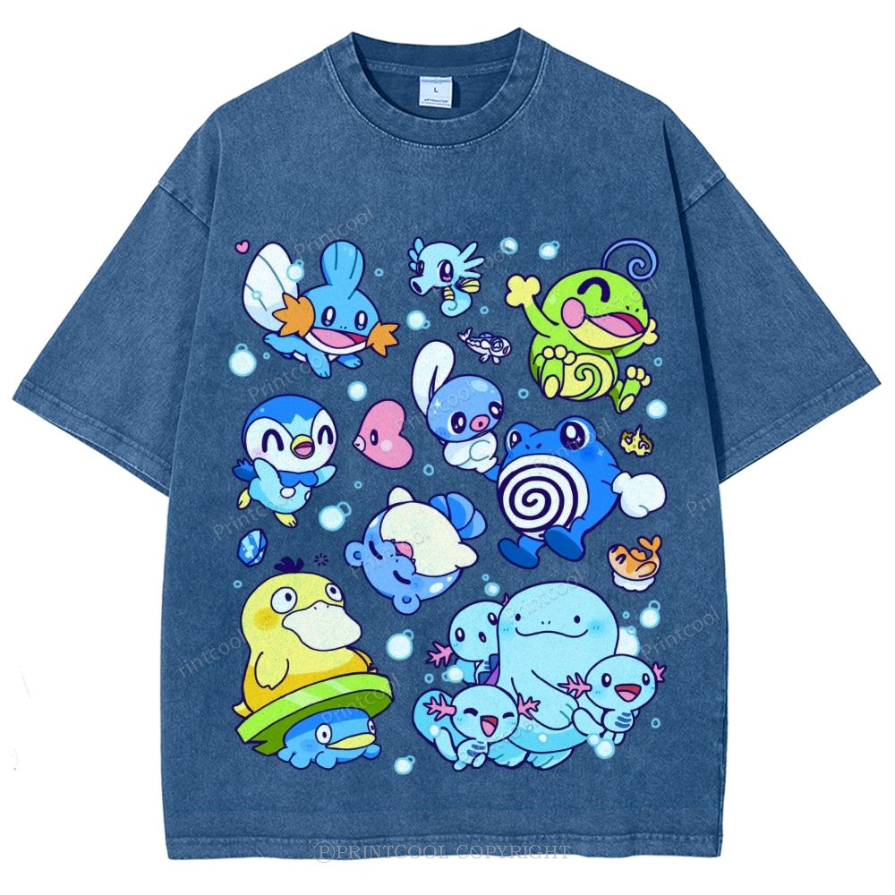 Pokémon Weaving Unisex Vintage Washed Tee
