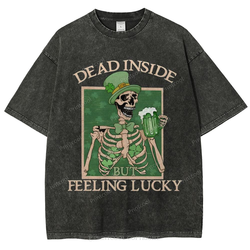 Lucky Skeleton Festival Vibe Unisex Vintage Washed Tee