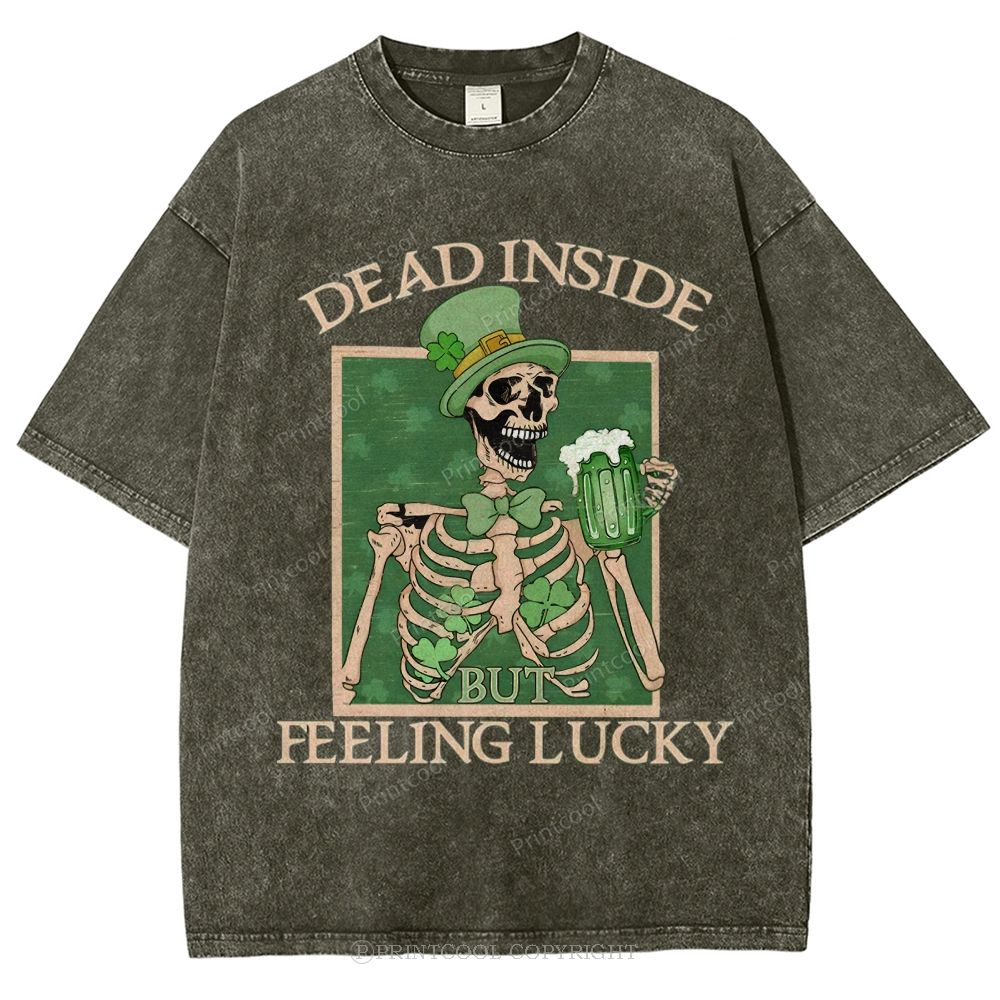 Lucky Skeleton Festival Vibe Unisex Vintage Washed Tee