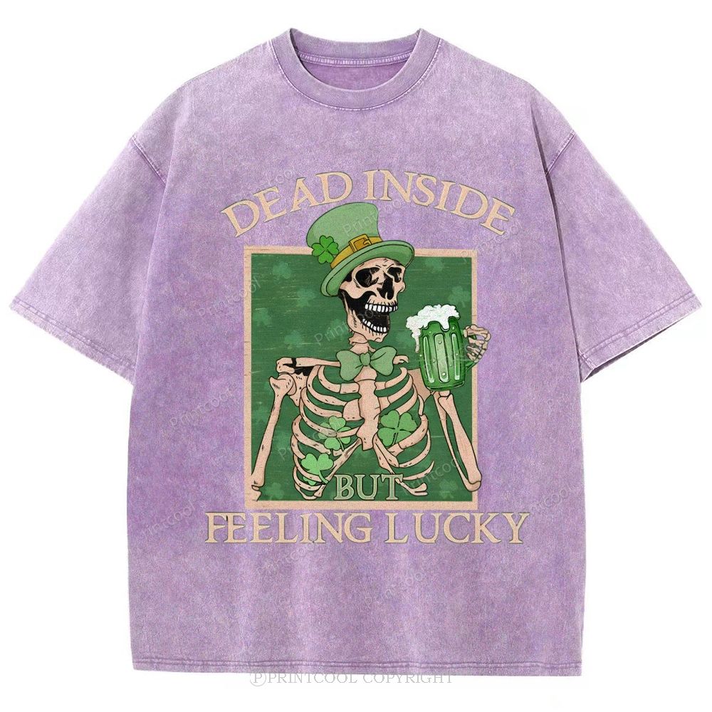 Lucky Skeleton Festival Vibe Unisex Vintage Washed Tee