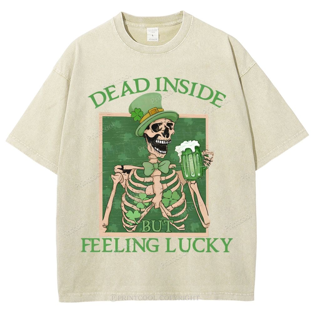 Lucky Skeleton Festival Vibe Unisex Vintage Washed Tee