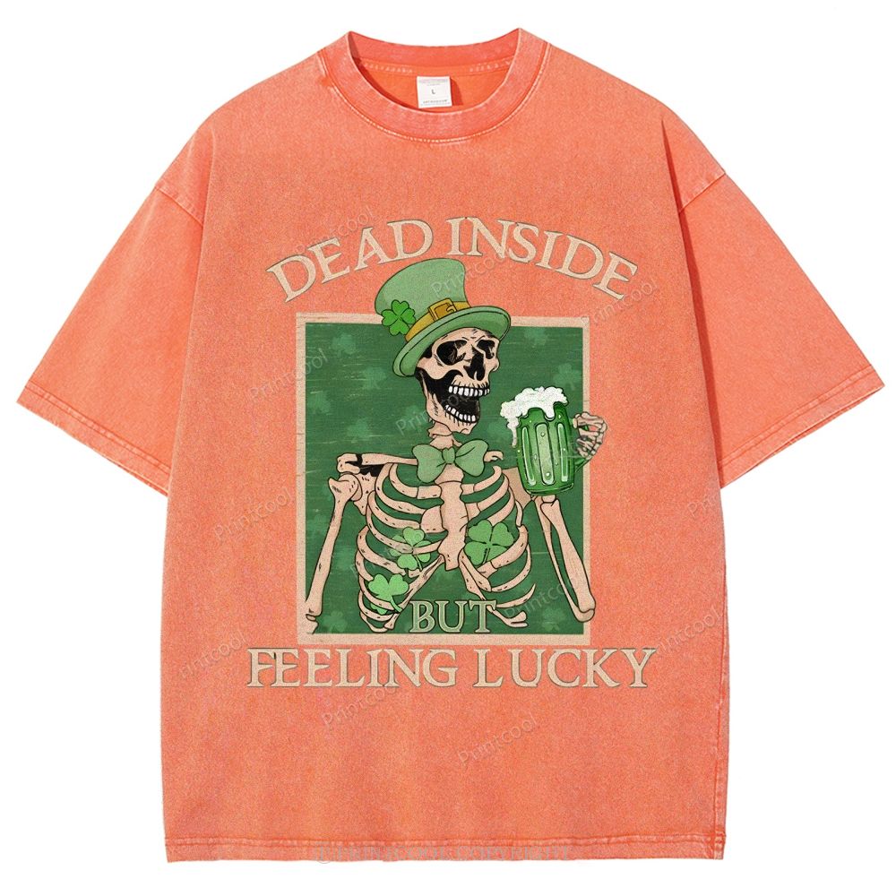 Lucky Skeleton Festival Vibe Unisex Vintage Washed Tee