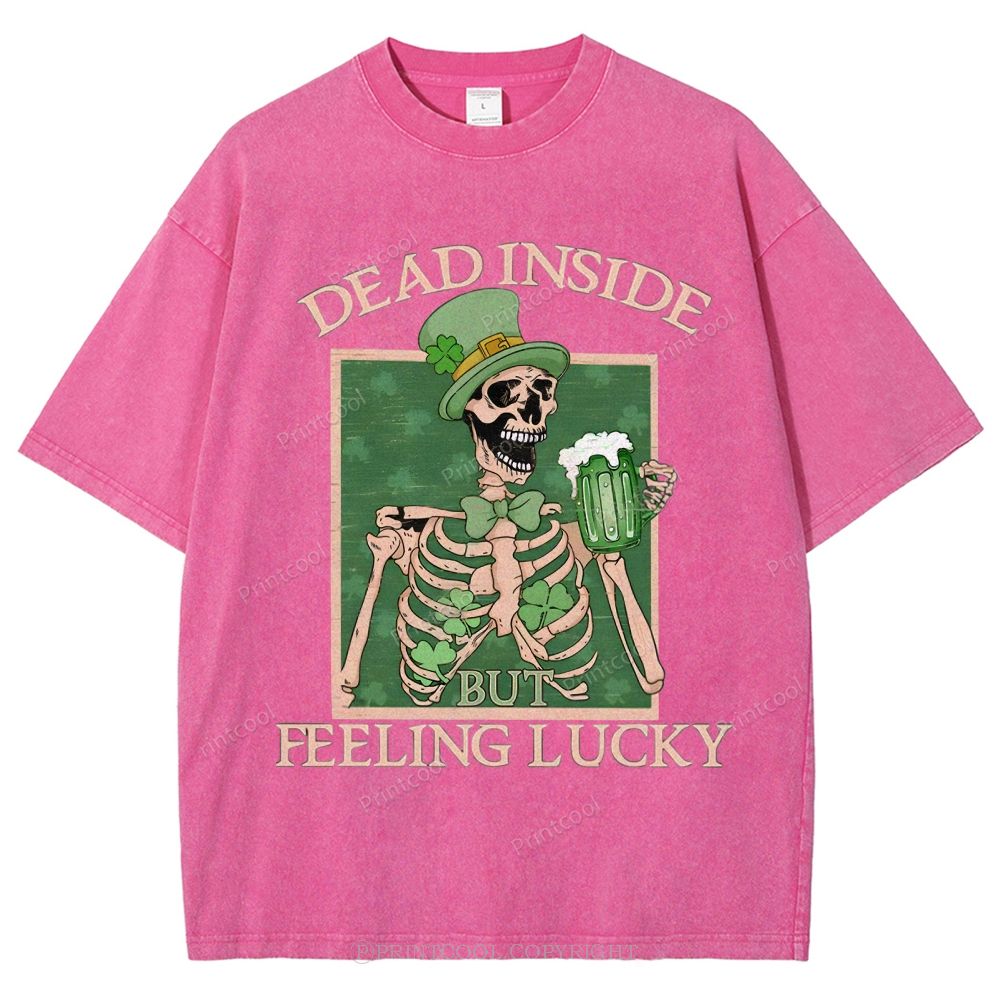 Lucky Skeleton Festival Vibe Unisex Vintage Washed Tee