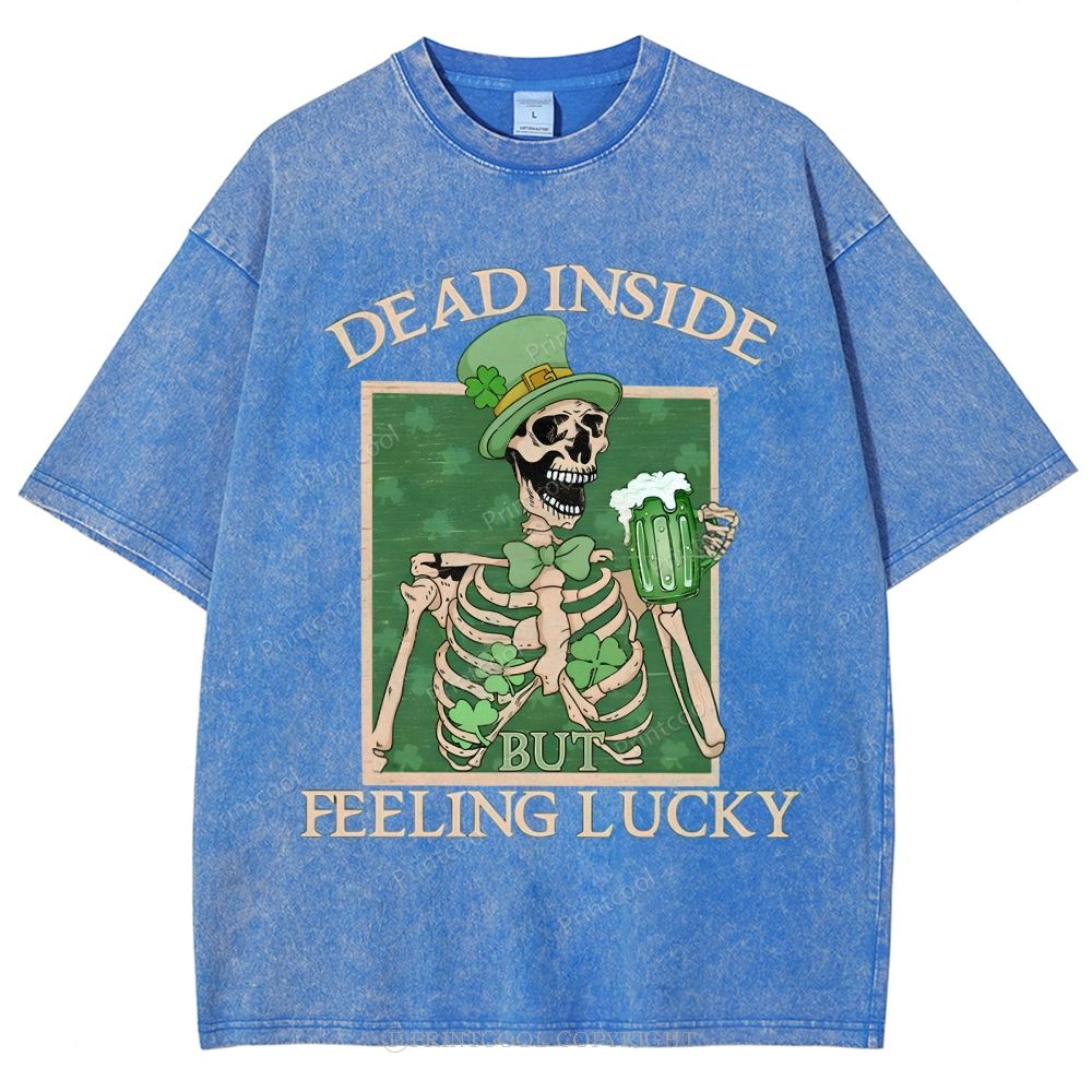 Lucky Skeleton Festival Vibe Unisex Vintage Washed Tee