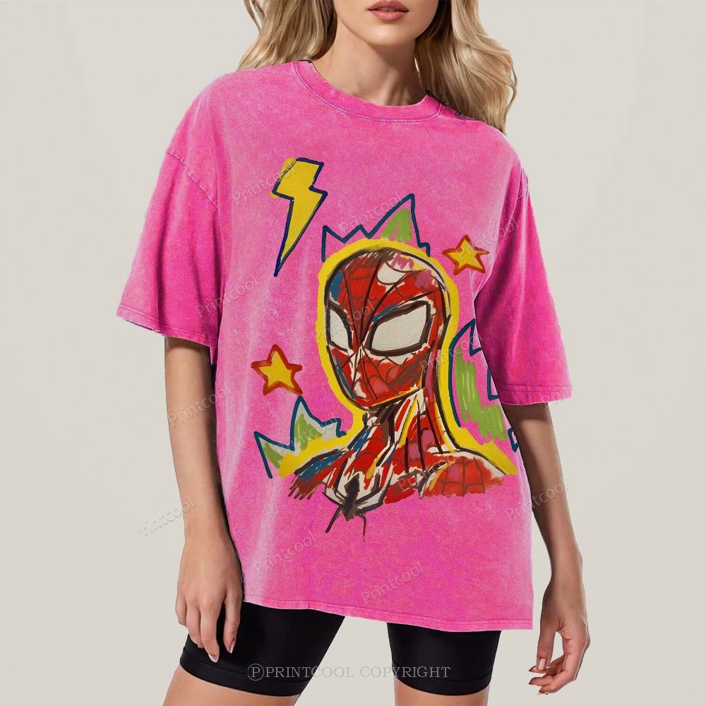 Spider Man Unisex Vintage Washed Tee