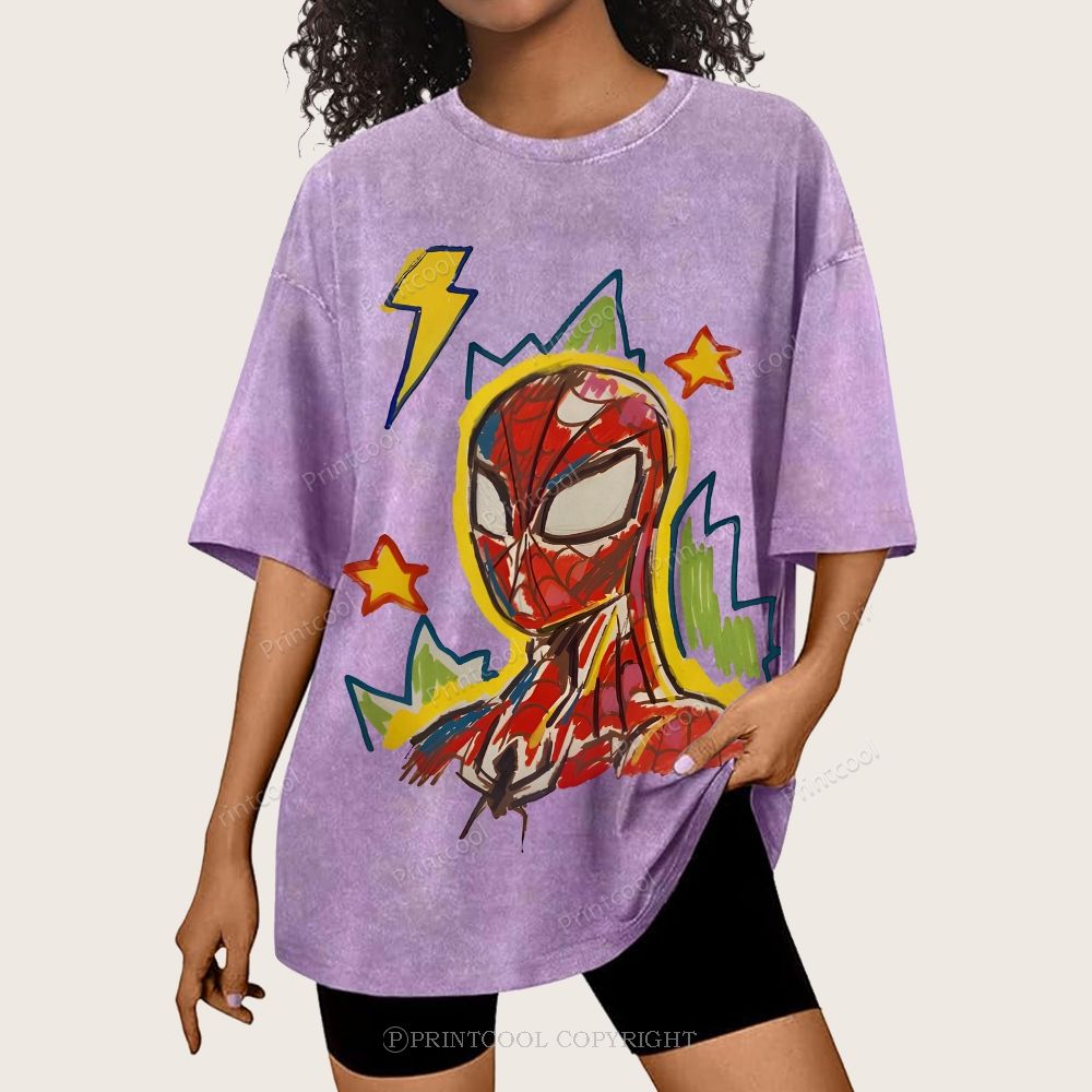 Spider Man Unisex Vintage Washed Tee