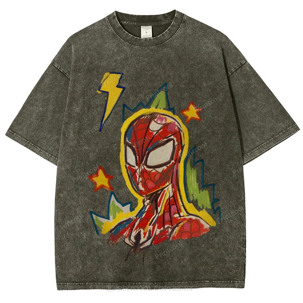 Spider Man Unisex Vintage Washed Tee