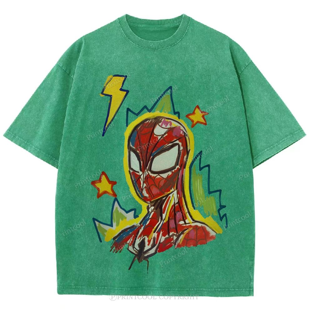 Spider Man Unisex Vintage Washed Tee