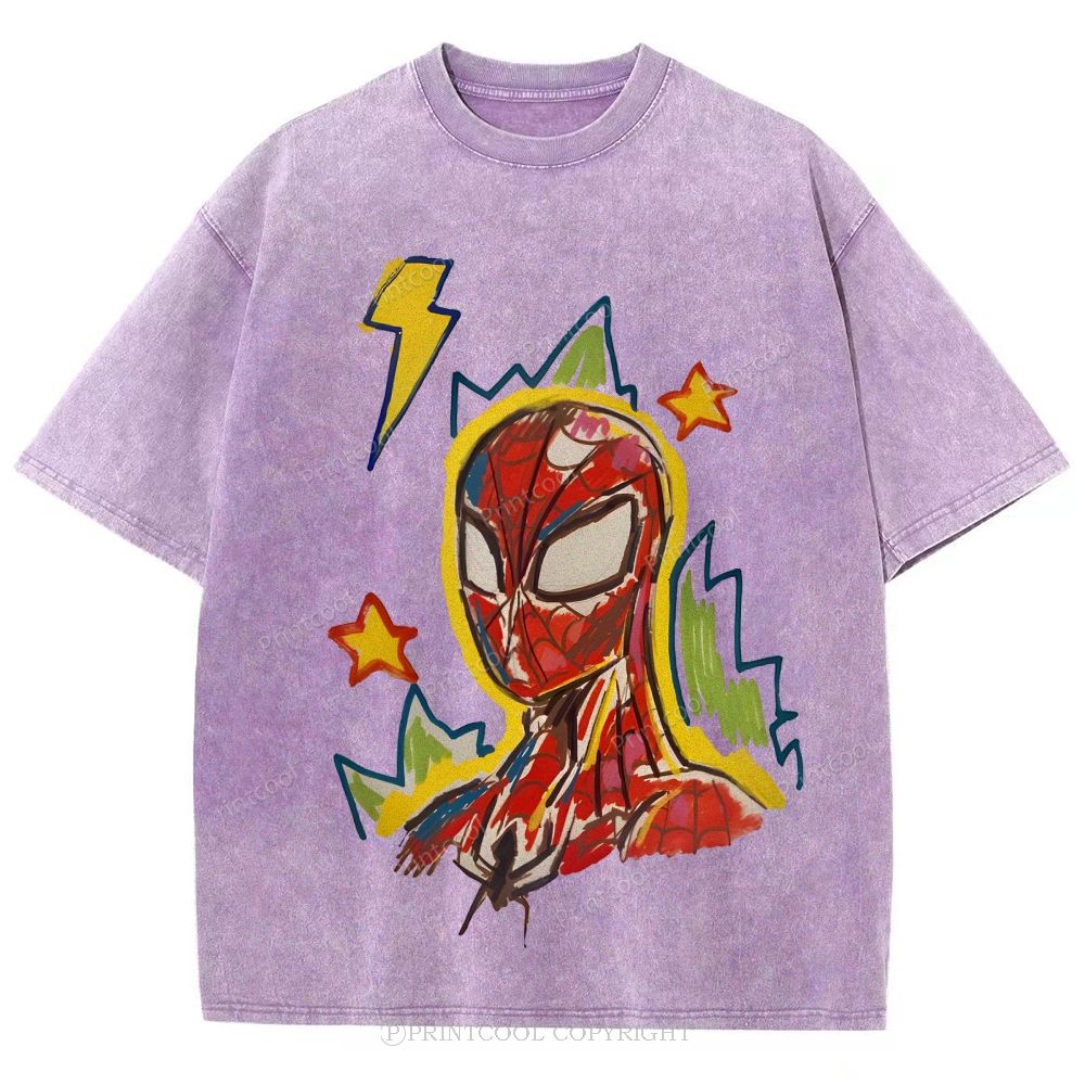 Spider Man Unisex Vintage Washed Tee