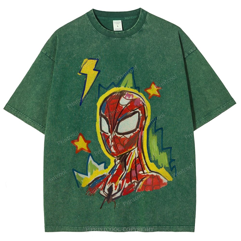 Spider Man Unisex Vintage Washed Tee