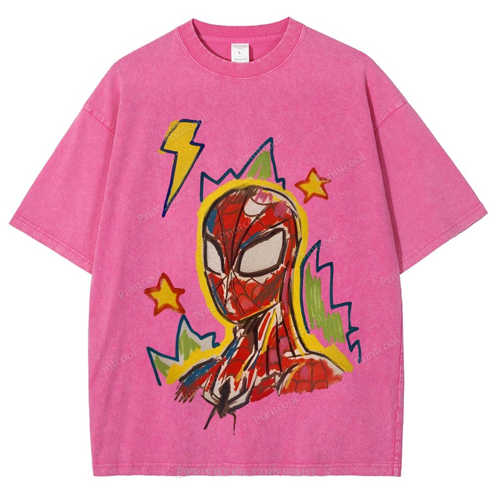 Spider Man Unisex Vintage Washed Tee