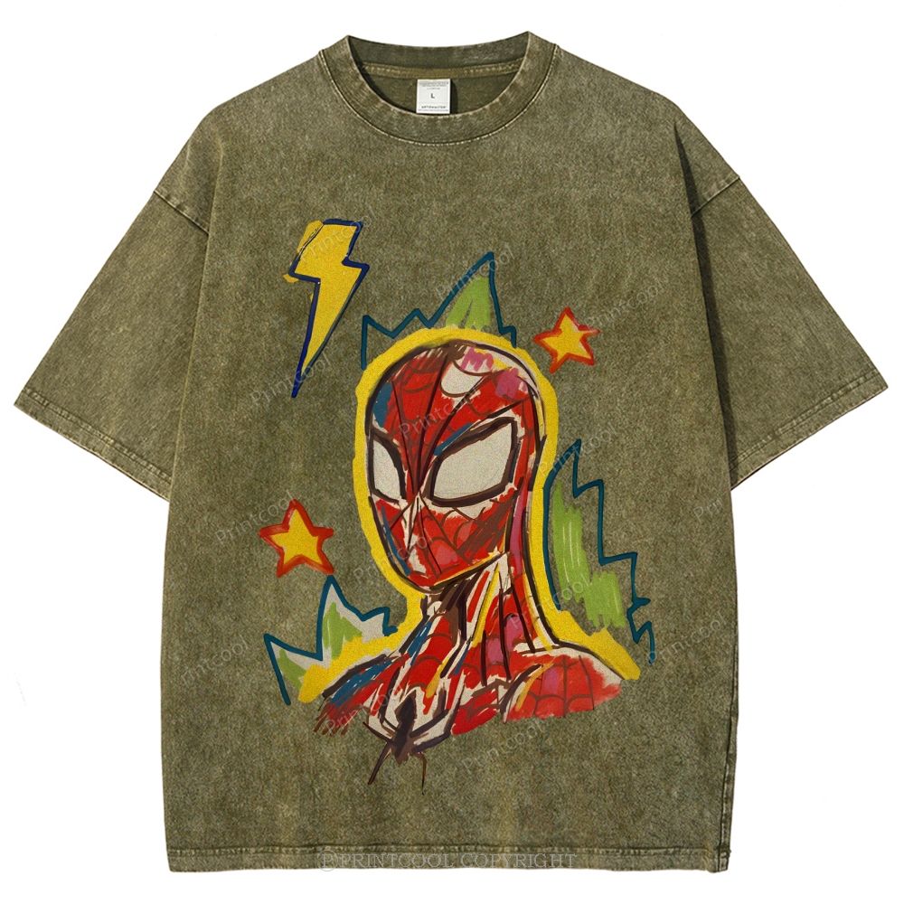 Spider Man Unisex Vintage Washed Tee