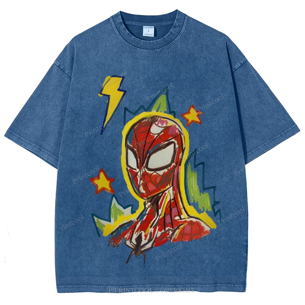 Spider Man Unisex Vintage Washed Tee