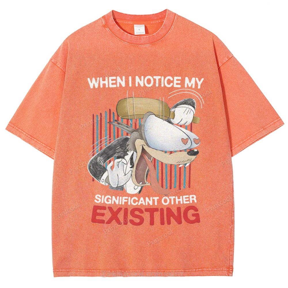 Cartoon Love Humor Meme Unisex Vintage Washed Tee