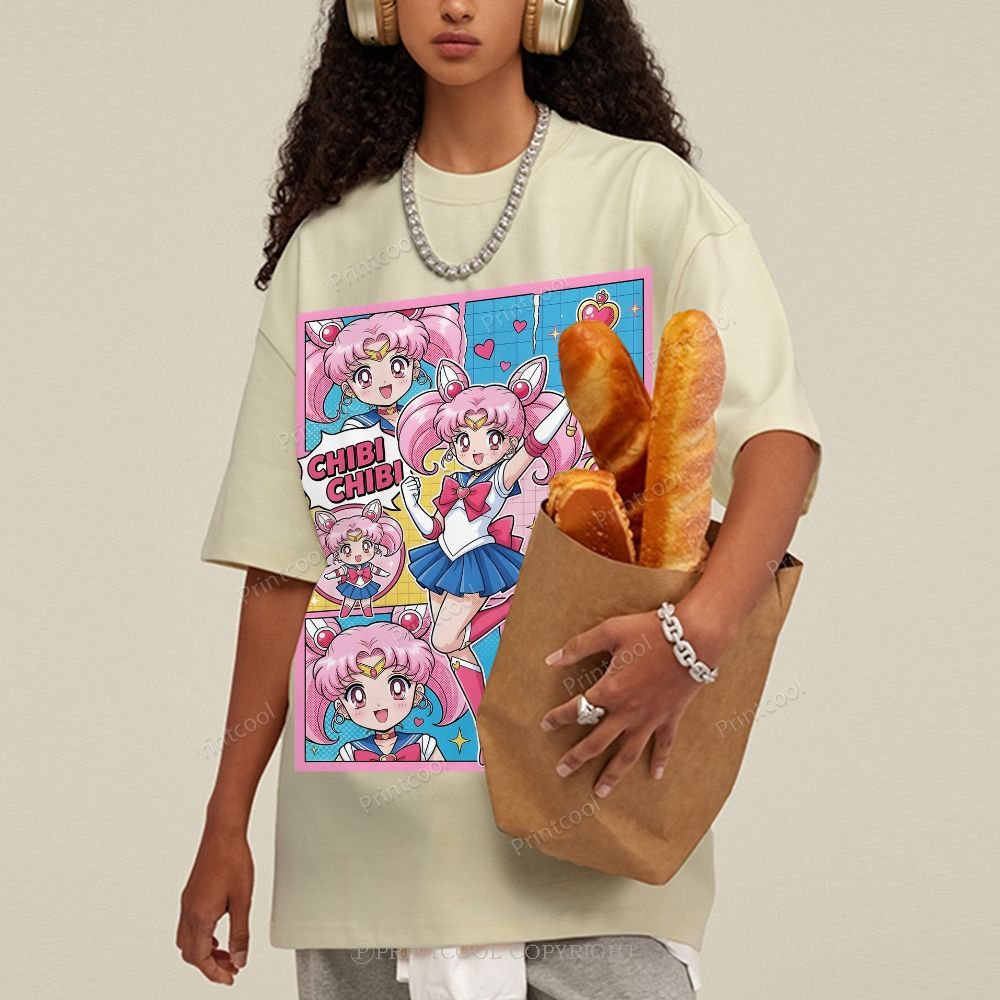 Sailor Chibi Chibi Moon Unisex Vintage Washed Tee 