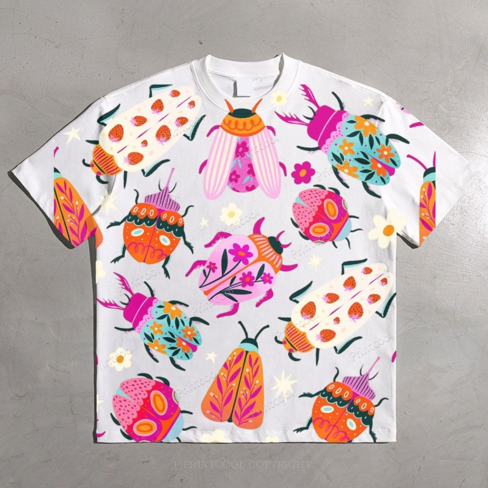 Insect Illustrations All-over print pure cotton t-shirt