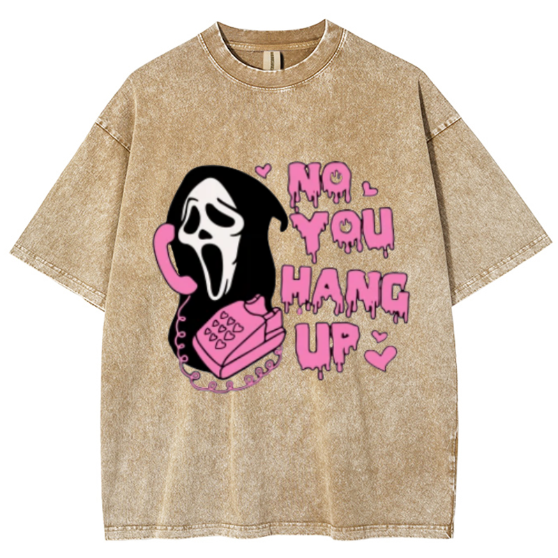 No You Hang Up Unisex Vintage Wash Denim T-Shirts-Print-cool