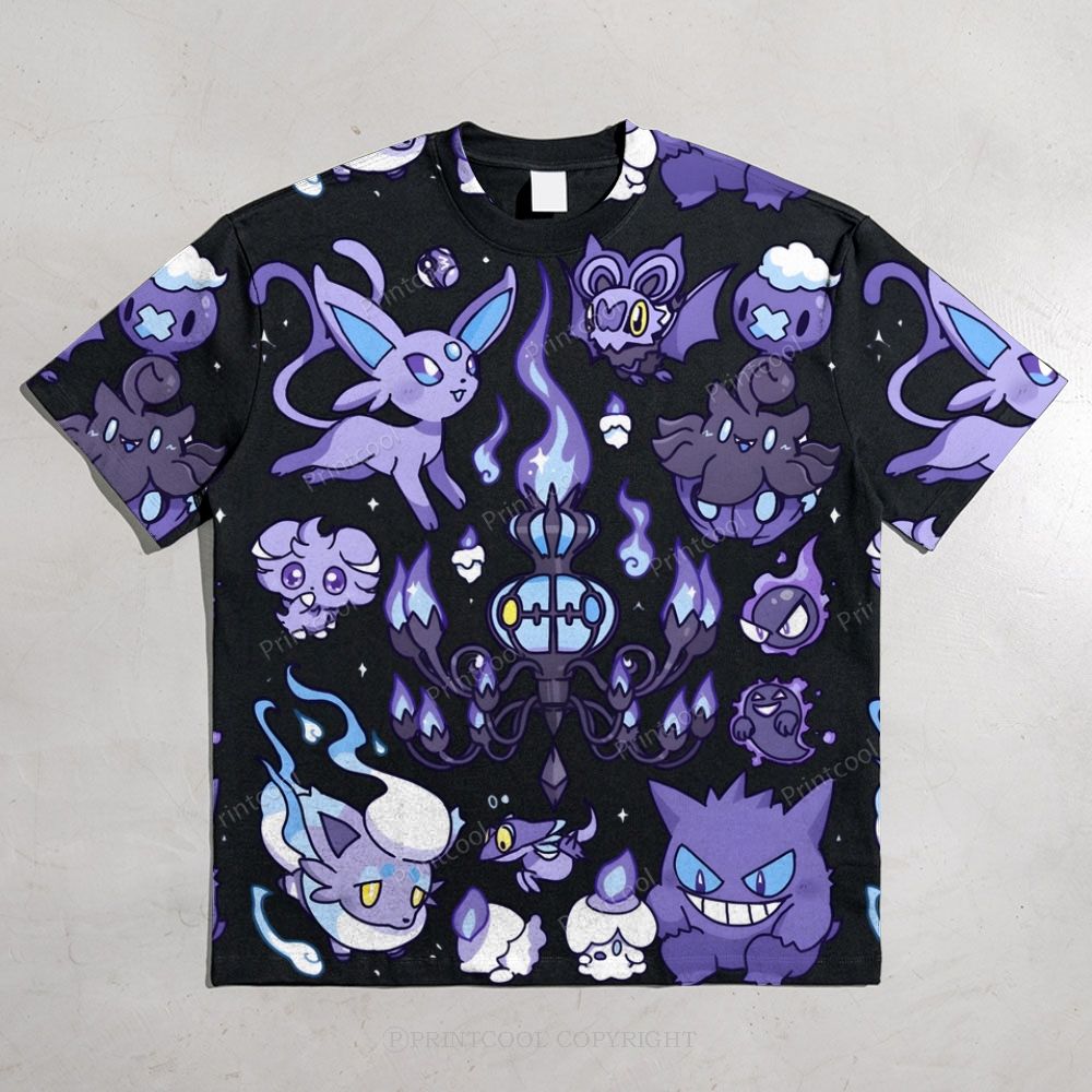 Ghost Type Pokémon All-over print pure cotton t-shirt