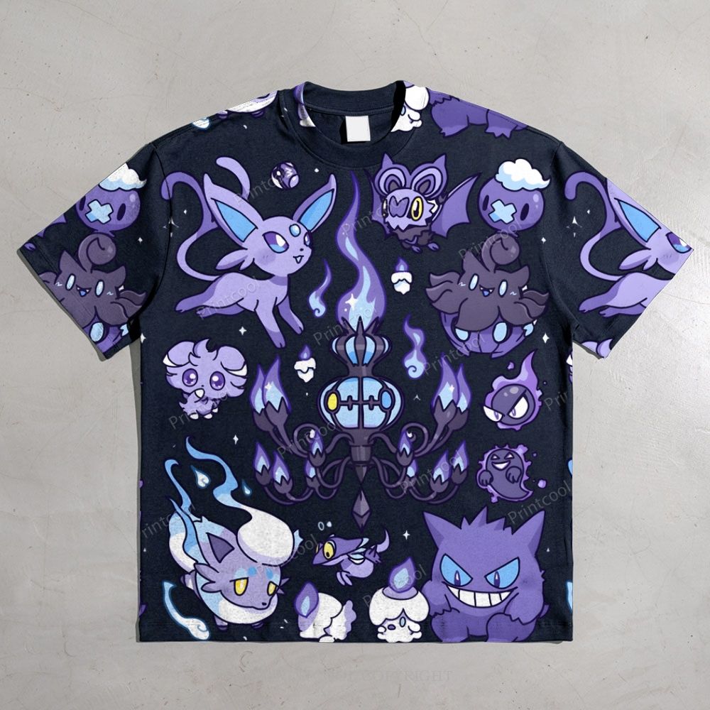Ghost Type Pokémon All-over print pure cotton t-shirt