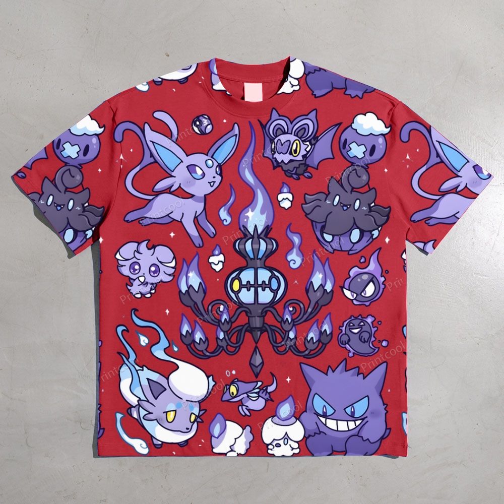 Ghost Type Pokémon All-over print pure cotton t-shirt
