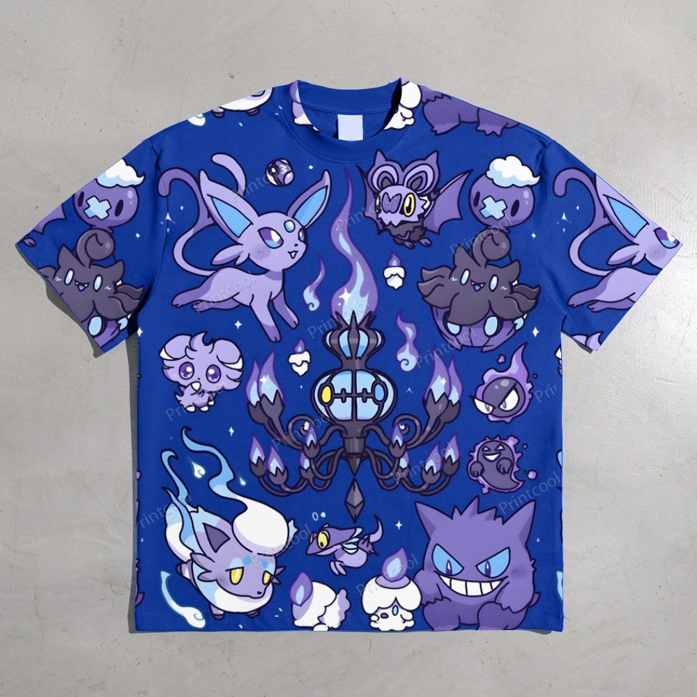 Ghost Type Pokémon All-over print pure cotton t-shirt