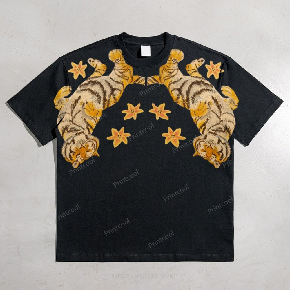 Lazy Tiger All-over print pure cotton t-shirt