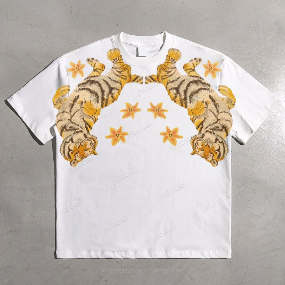 Lazy Tiger All-over print pure cotton t-shirt
