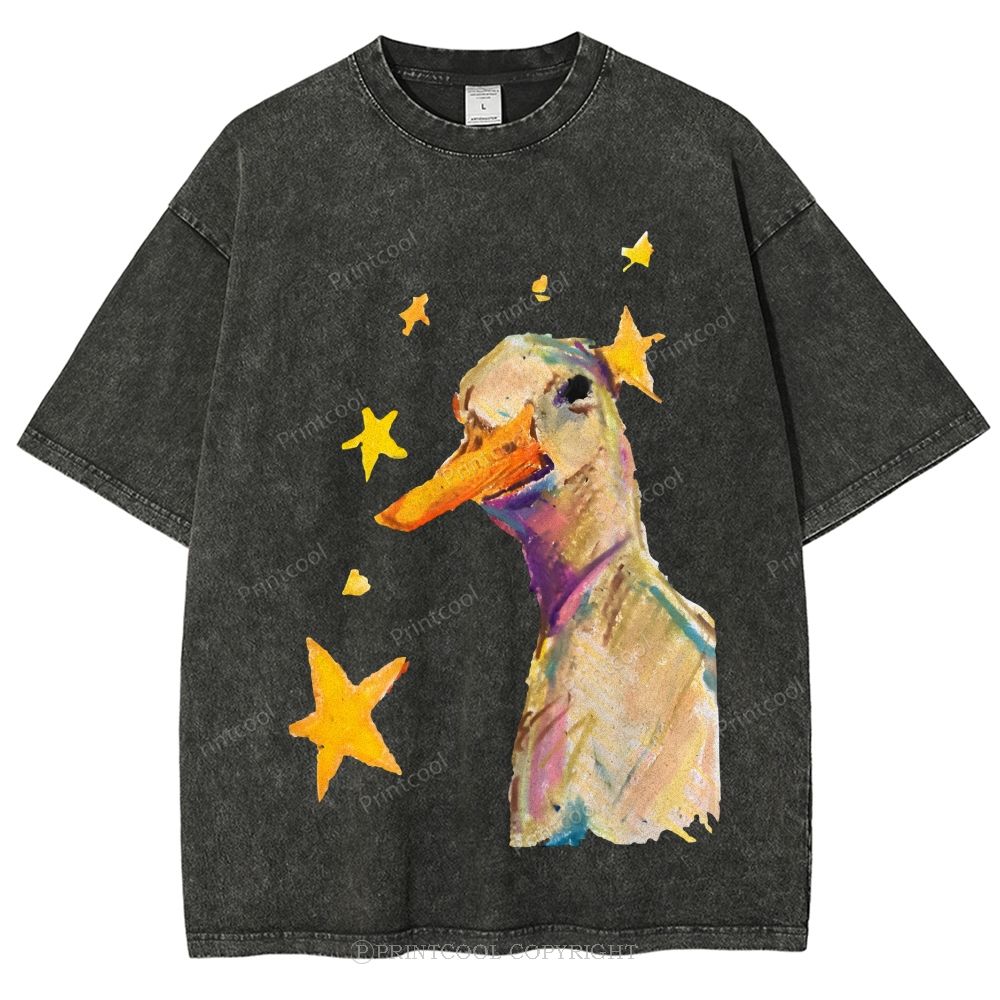 Duck And Stars Unisex Vintage Washed Tee
