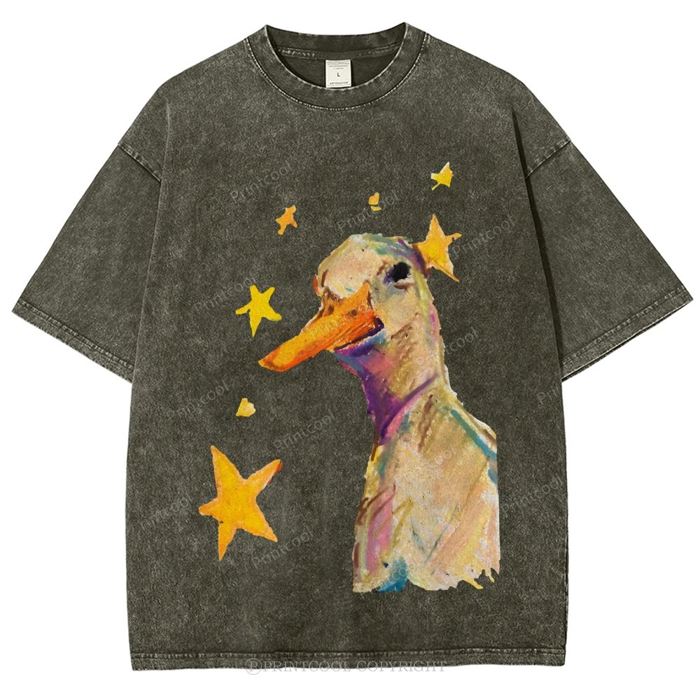 Duck And Stars Unisex Vintage Washed Tee