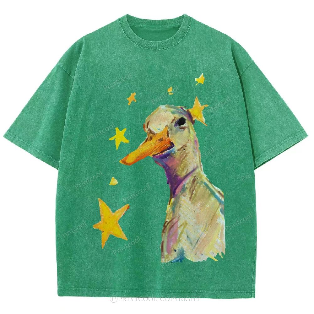 Duck And Stars Unisex Vintage Washed Tee