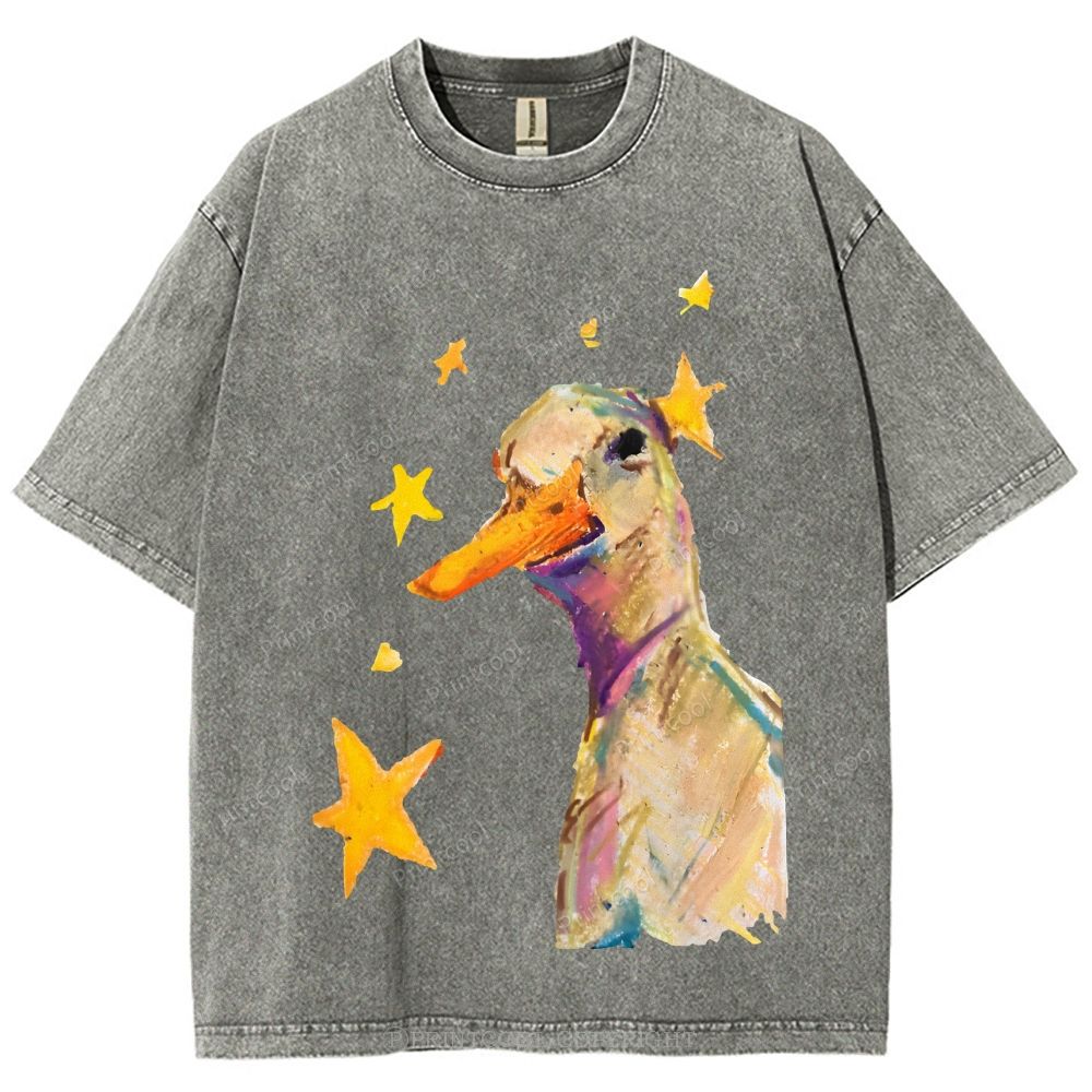 Duck And Stars Unisex Vintage Washed Tee