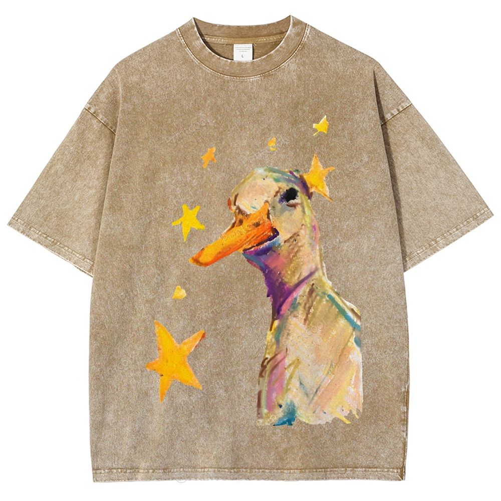 Duck And Stars Unisex Vintage Washed Tee